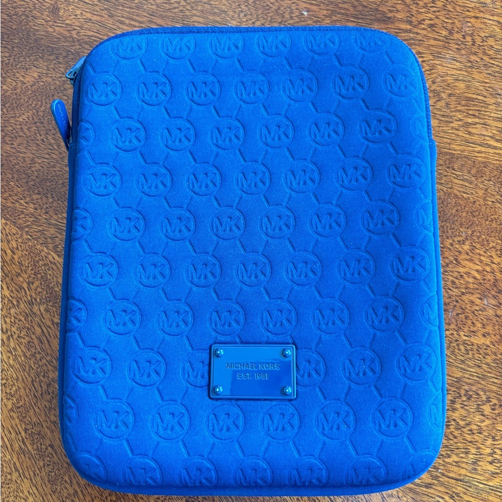 Preowned Michael Kors Embossed Blue Tablet Sleeve